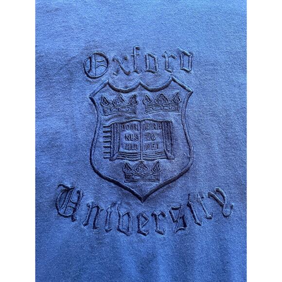 VTG Oxford Athletic Clothing Co Embroidered Crest University Short Sleeve Tee M - Picture 6 of 11